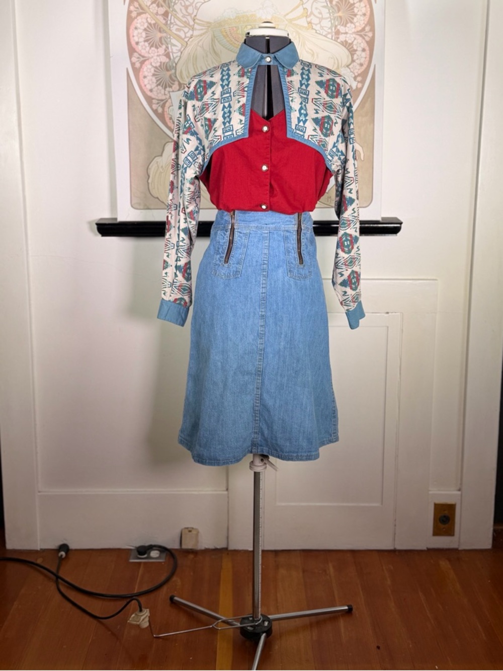 Women’s‎ Vintage Gordon & James Western Cut Out Aztec Button Down Long sleeve M